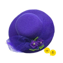 Mor Çiçekli Şapka